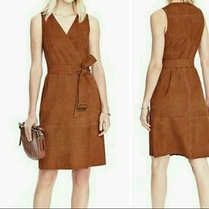 Banana republic suede wrap dress